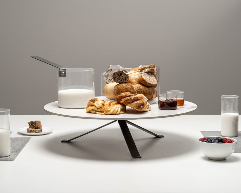 knindustrie centrotavola gastronomico girevole bianco
